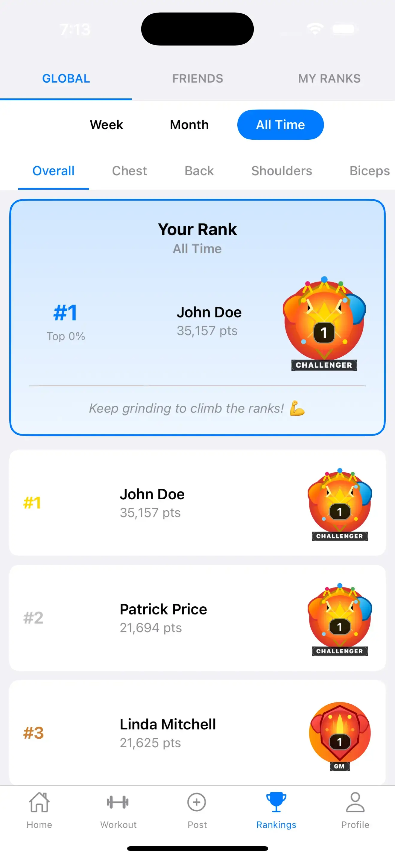 GymRNK Weekly Competition