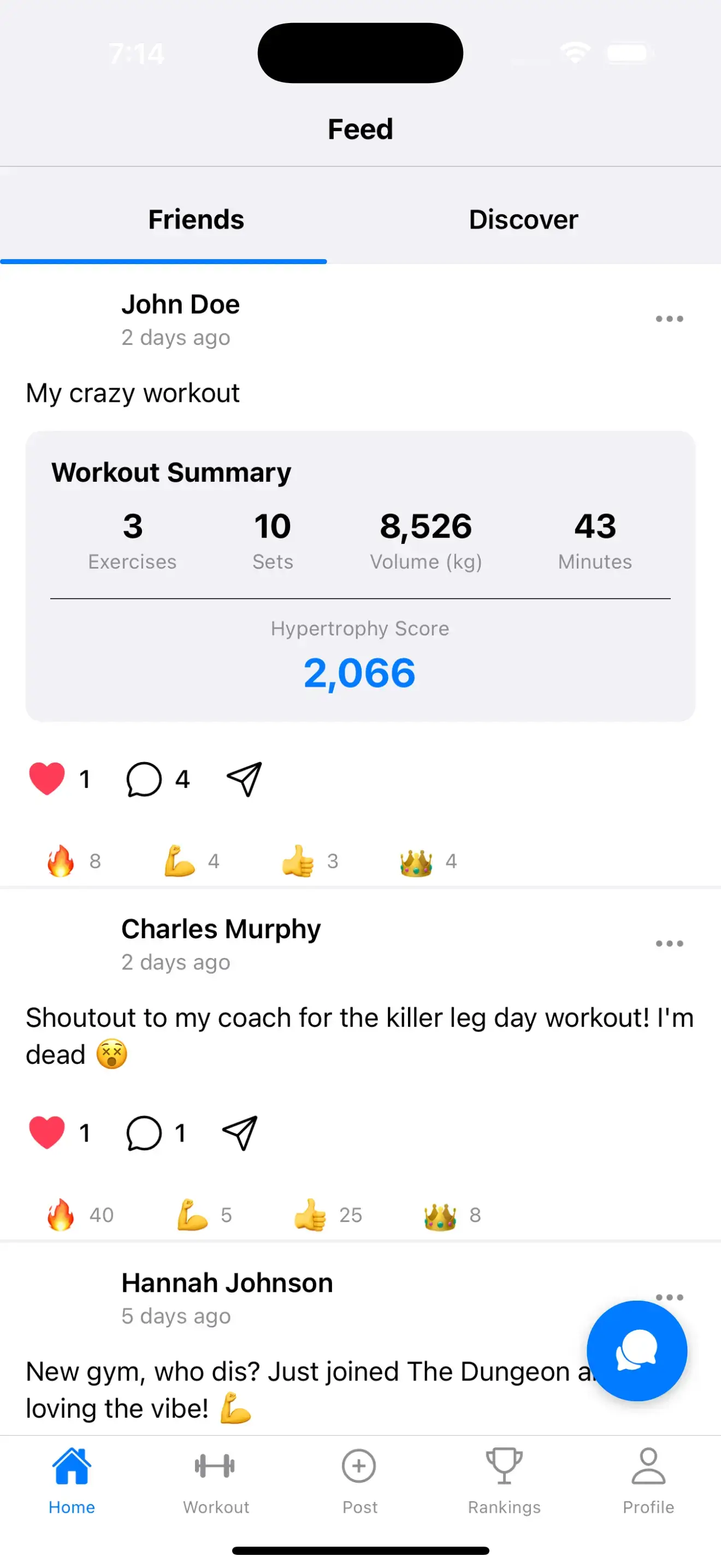 GymRNK Leaderboard View